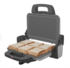 Simfer SK-4640 Pratica Tost Makinesi, 1800 W, 6 Dilim Kapasitesi, Gri