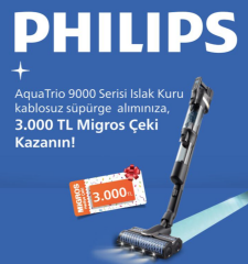 Philips Aqua Trio XW9463/11 Islak Kuru Şarjlı Dikey Süpürge HEDİYELİ ÜRÜN