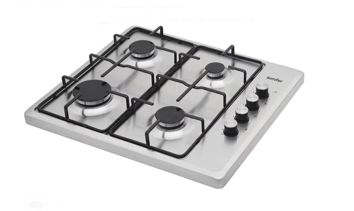 Simfer 3019 N Bizote Inox Set Üstü Ocak