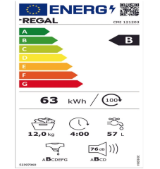 Regal CMI 121203 12 kg 1200 Devir Çamaşır Makinesi