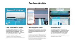 Samsung WindFree Premium Black AR70F18C1DB/SK A++ 18000 BTU Inverter Duvar Tipi Klima