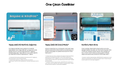 Samsung WindFree Premium Black AR70F24C1DB/SK A++ 24000 BTU Inverter Duvar Tipi Klima