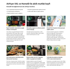 Philips Airfryer 7000 Serisi HD9875/90 Combi XXL Connected 8.3 lt Yağsız Fritöz