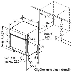 sıemens SN53ES63MT iQ300 Yarı Ankastre Bulaşık Makinesi 60 cm Paslanmaz çelik