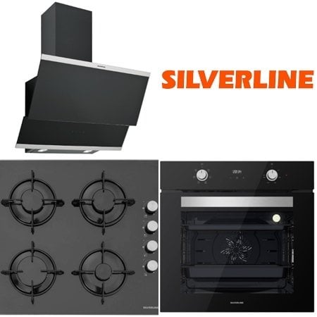 SILVERLİNE Ankastre SİYAH CAM SET