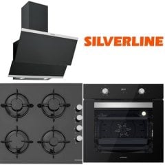 SILVERLİNE Ankastre SİYAH CAM SET