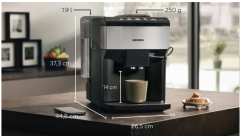 SIEMENS TP517R03 Tam Otomatik Kahve Makinesi EQ500 classic Paslanmaz çelik, Siyah
